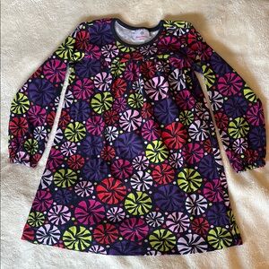 Hanna Andersson Colorful Long Sleeve Dress with Swirl Pattern